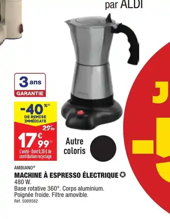 ALDI MACHINE À ESPRESSO ÉLECTRIQUE offre