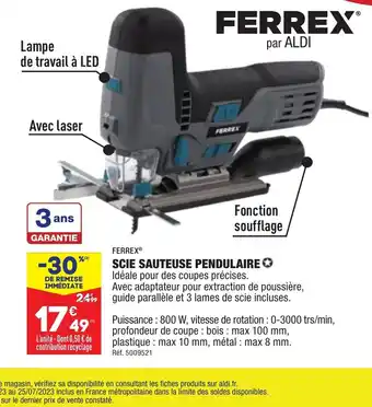 ALDI SCIE SAUTEUSE PENDULAIRE offre