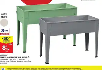 ALDI PETITE JARDINIÈRE SUR PIEDS Dimensions: env. 60 x 27 x 45 cm. offre