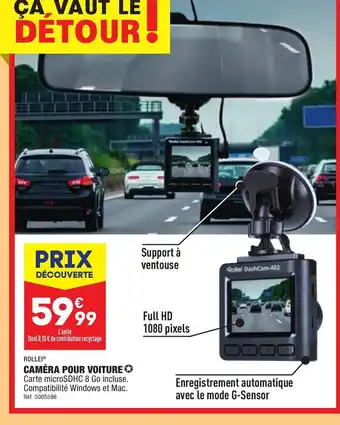 ALDI CAMÉRA POUR VOITURE Carte microSDHC 8 Go incluse. Compatibilité Windows et Mac. offre