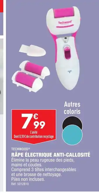 ALDI RÂPE ÉLECTRIQUE ANTI-CALLOSITÉ Élimine la peau rugeuse des pieds, mains et coudes. offre