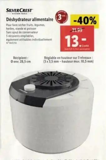 Lidl Déshydrateur alimentaire offre