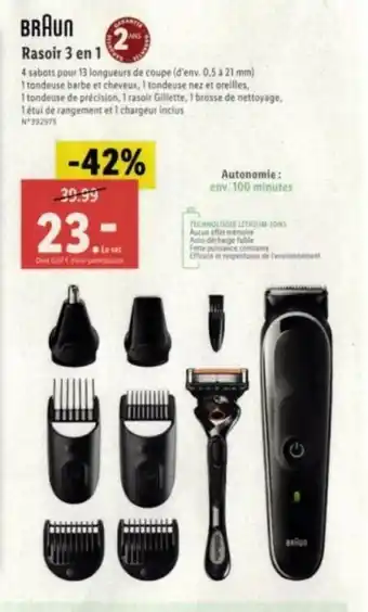 Lidl Rasoir 3 en 1 offre