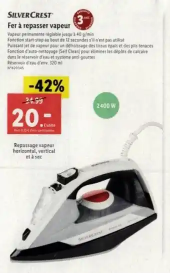 Lidl Fer à repasser vapeur offre