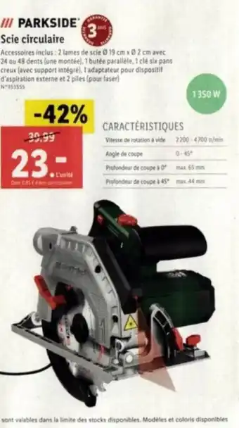 Lidl Scie circulaire offre