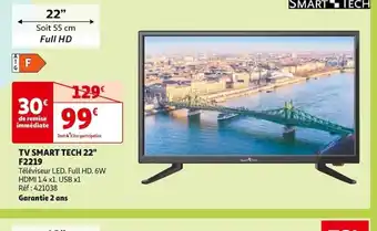Auchan TV SMART TECH 22" F2219 offre