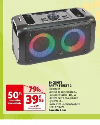 Auchan ENCEINTE PARTY STREET 2 Bluetooth offre
