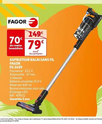 Auchan ASPIRATEUR BALAI SANS FIL offre