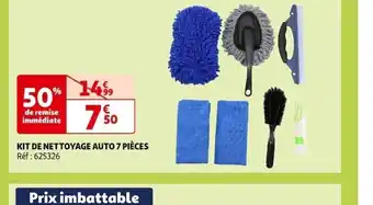 Auchan KIT DE NETTOYAGE AUTO 7 PIÈCES Réf: 625326 offre