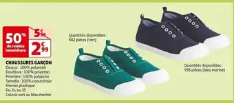 Auchan CHAUSSURES GARÇON Dessus: 100% polyester Doublure: 100% polyester Première: 100% polyester offre