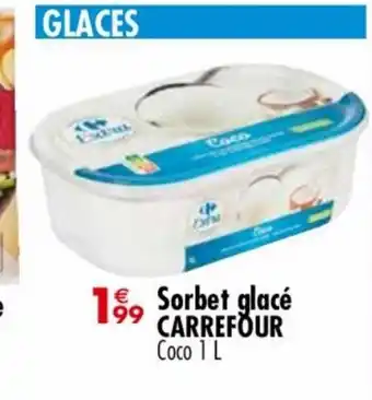 Carrefour Market Sorbet glacé CARREFOUR Coco 1 L offre
