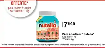 Monoprix Nutella pâte à tartiner offre