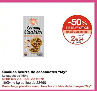 Monoprix “my” cookies beurre de cacahuètes offre