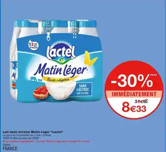 Monoprix Lactel lait demi-écrémé matin léger offre