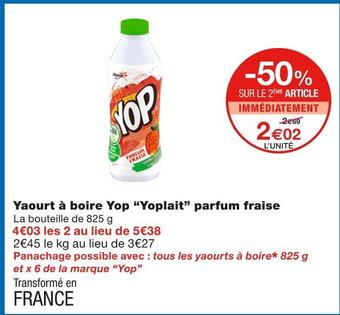 Monoprix Yoplait yaourt à boire yop parfum fraise offre