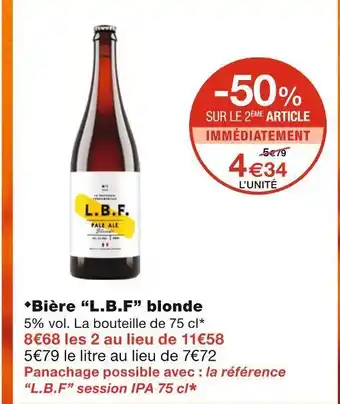 Monoprix L.b.f bière blonde offre