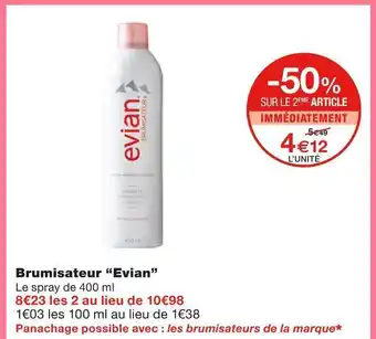 Monoprix Evian brumisateur offre