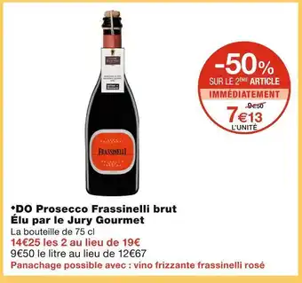 Monoprix Do prosecco frassinelli brut élu par le jury gourmet offre
