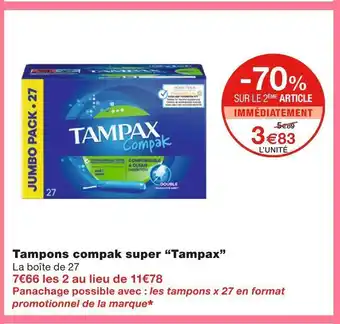 Monoprix Tampax tampons compak super offre