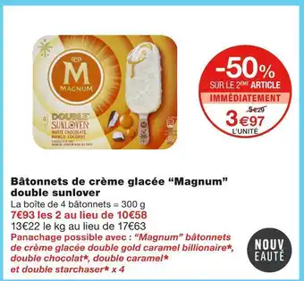 Monoprix Magnum bâtonnets de crème glacée double sunlover offre
