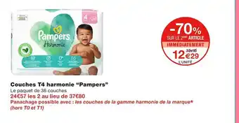 Monoprix Pampers couches t4 harmonie offre