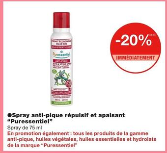 Monoprix Puressentiel spray anti-pique répulsif et apaisant offre