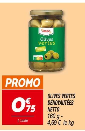 Netto Netto olives vertes dénoyautées offre