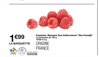 Monoprix Monoprix tous cultiv’acteurs framboise “bee friendly” offre