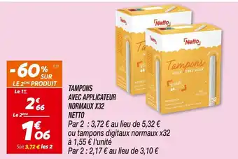 Netto tampons avec applicateur normaux x32