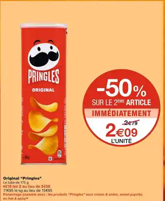 Monoprix Pringles original pringles offre