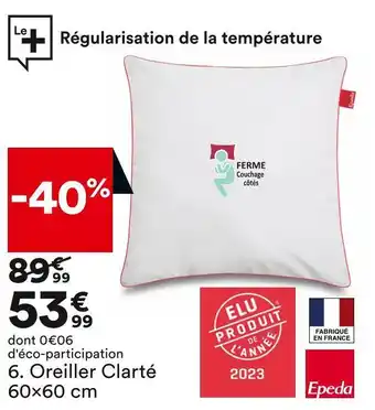 BUT Epeda oreiller clarté 60x60 cm offre