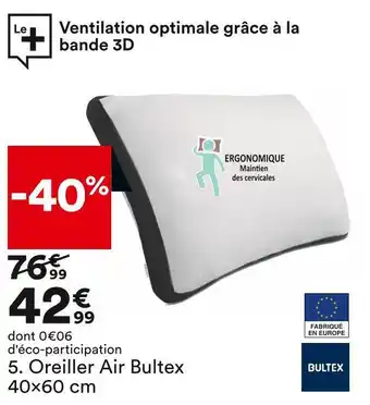 BUT Bultex oreiller air bultex 40x60 cm offre