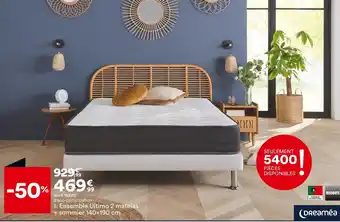 BUT Dreaméa ensemble ultimo 2 matelas + sommier 140x190 cm offre