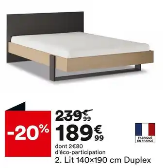 Lit 140x190 cm duplex