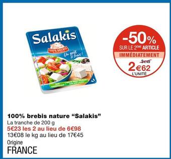 Monoprix Salakis 100% brebis nature offre