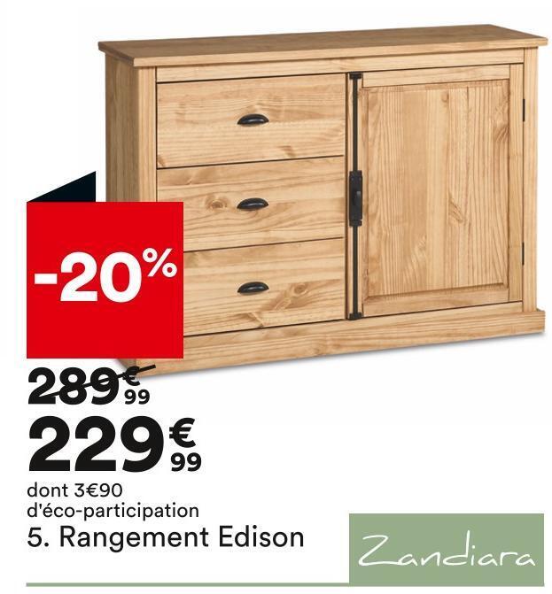 Promo Zandiara rangement edison. chez BUT