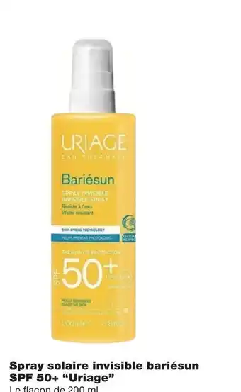Monoprix Uriage spray solaire invisible bariésun spf 50+ offre