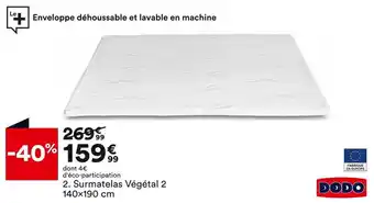 BUT Dodo surmatelas végétal 2 140x190 cm offre