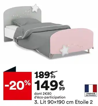 BUT Lit 90x190 cm etoile 2 offre