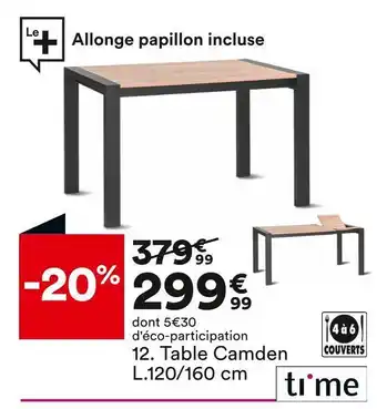 BUT Time table camden l.120/160 offre