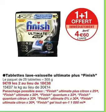 Monoprix Finish tablettes lave-vaisselle ultimate plus offre