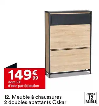BUT Meuble à chaussures 2 doubles abattants oskar offre