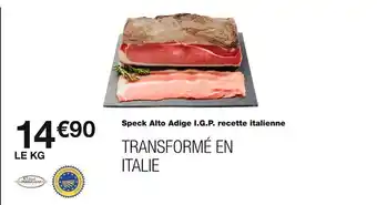 Monoprix Speck alto adige i.g.p. recette italienne offre