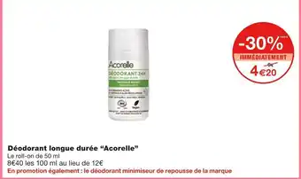 Monoprix Acorelle déodorant longue durée offre