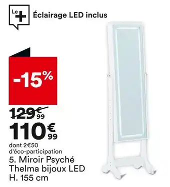 BUT Miroir psyché thelma bijoux led h. 155 cm offre