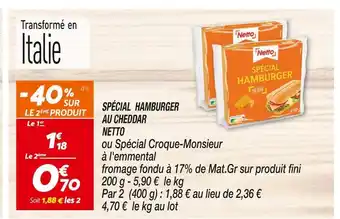 Netto Netto spécial hamburger au cheddar offre