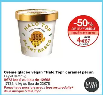 Monoprix Halo top crème glacée végan caramel pécan offre