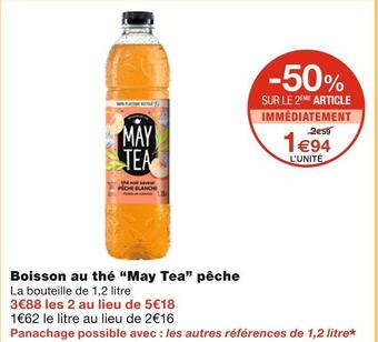 Monoprix May tea boisson au thé pêche offre