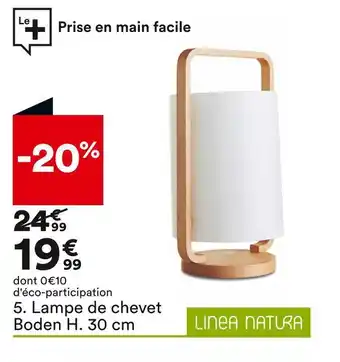 BUT Linea natura lampe de chevet boden h. 30 cm offre
