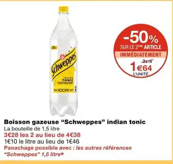 Monoprix Schweppes boisson gazeuse indian tonic offre